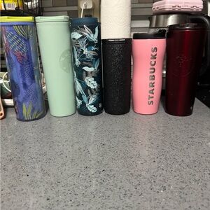 Starbucks Vibrant Tumbler Set with Tropical and Floral Designs